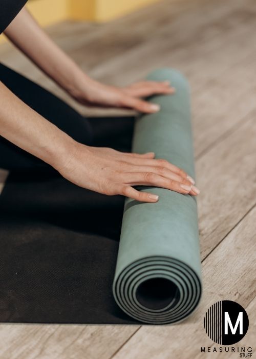 rolled up yoga mat