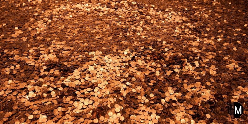 huge pile of pennies