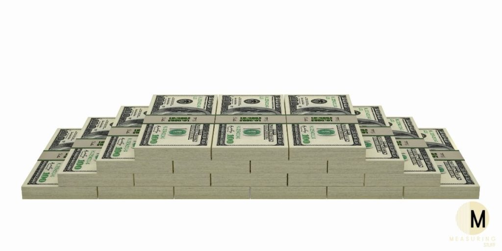 stacks of dollar bills