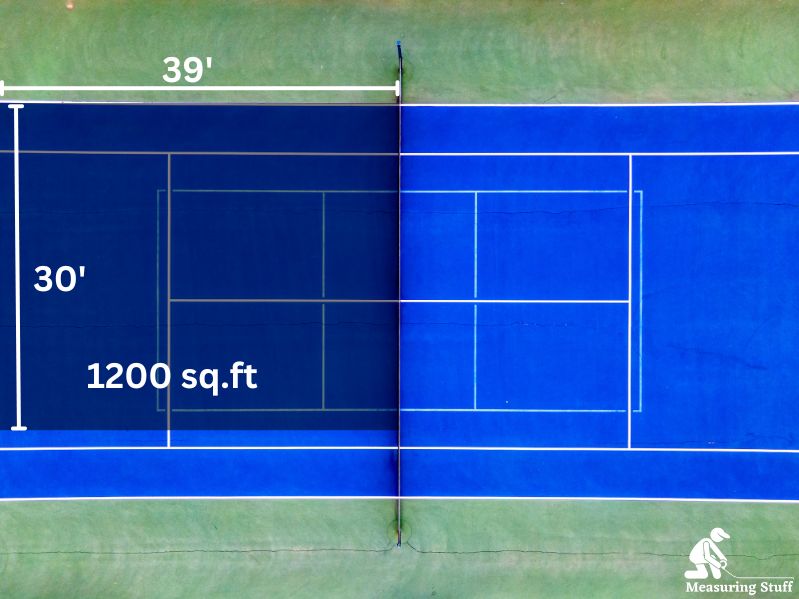 tennis court used to show size comparison for 1200 sq.ft