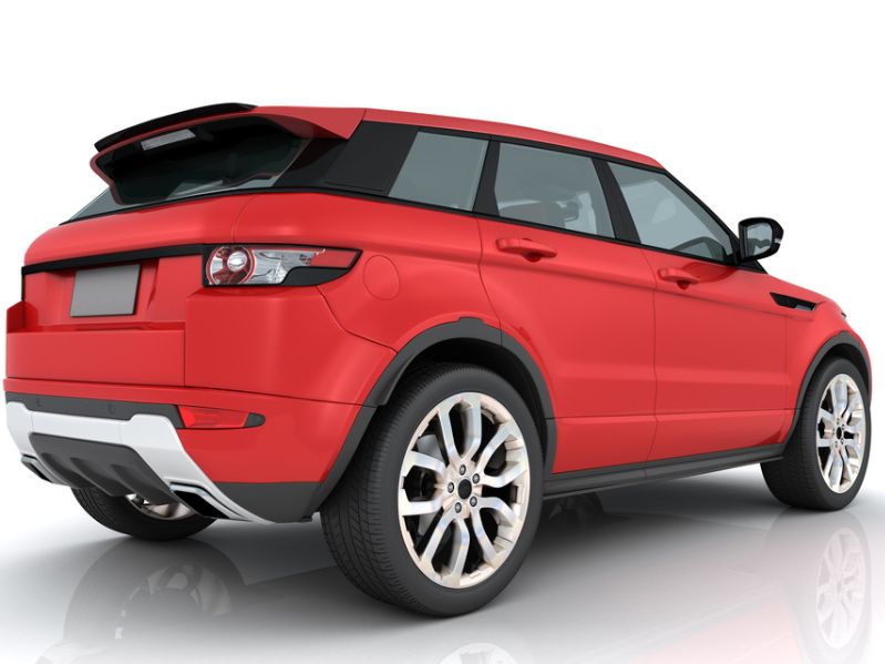 red range rover vehicle