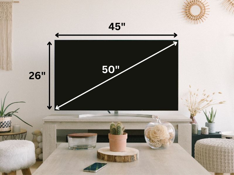 50 inch tv dimensions