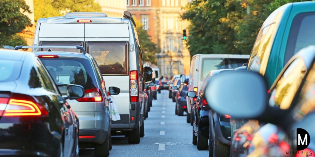 cars in city traffic