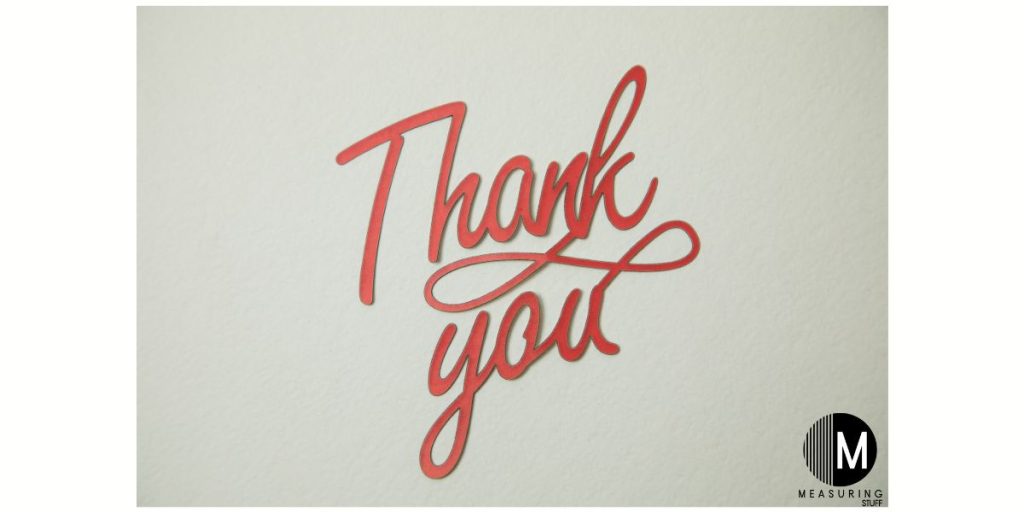 words thank you on a card