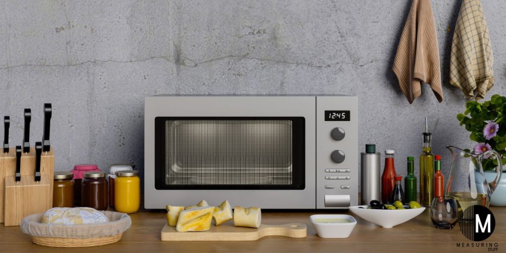 small microwave on counter