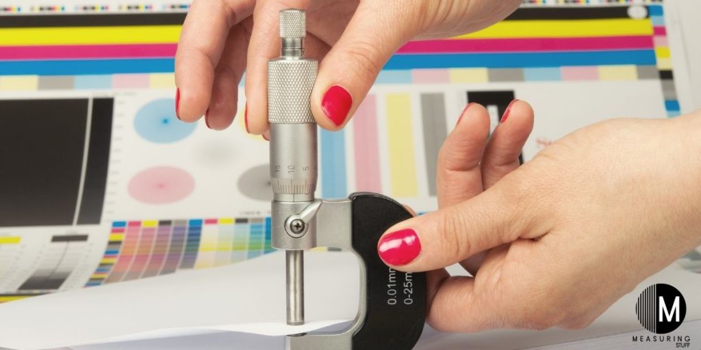 micrometer measuring paper