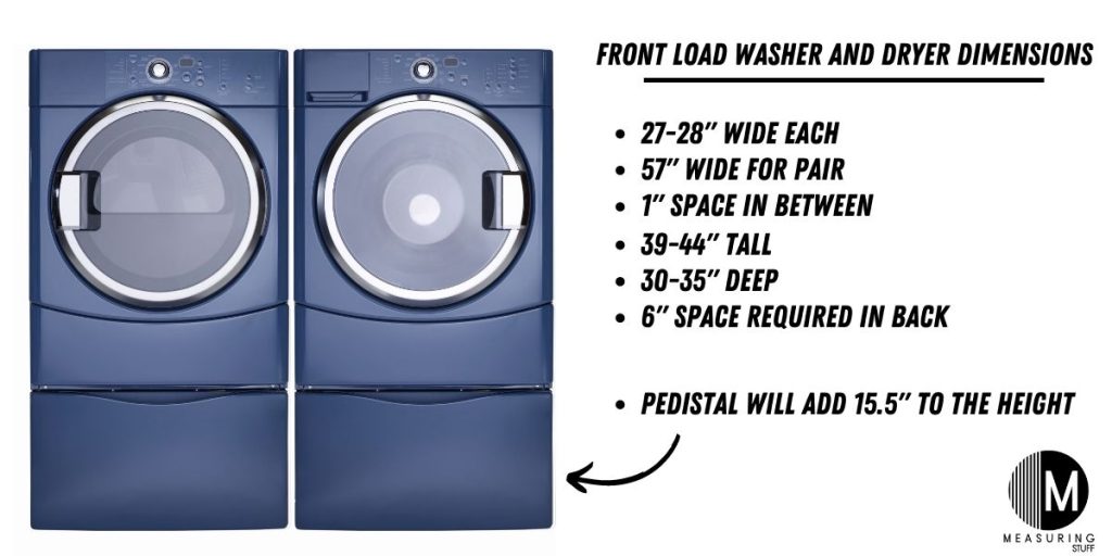 washer and dryer dimensions