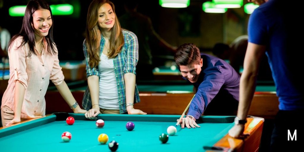 couples playing pool