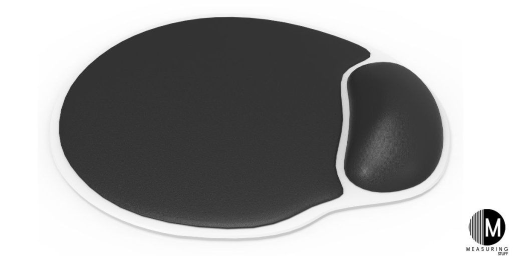 black and white oval shaped mouse pad