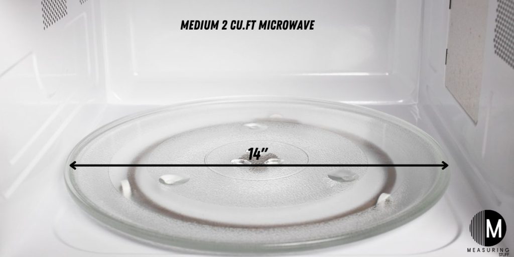 medium size microwave with glass plate