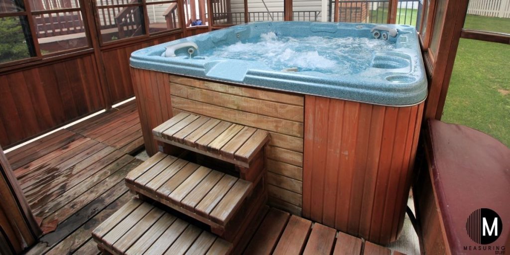 large open hot tub with steps