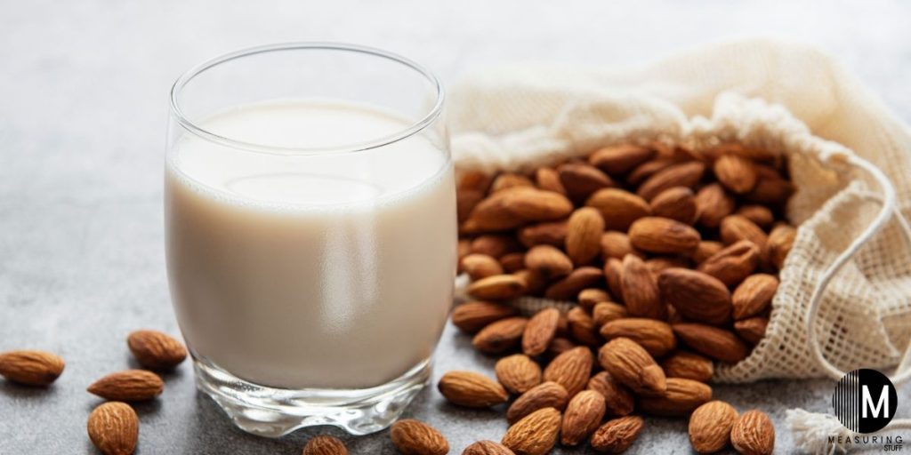 glass of almond milk