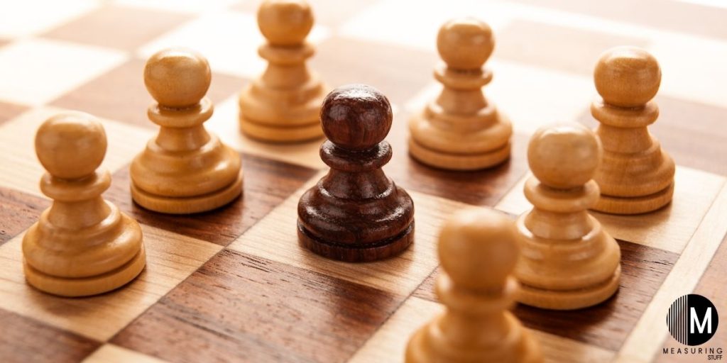 chess pawns on a chess board