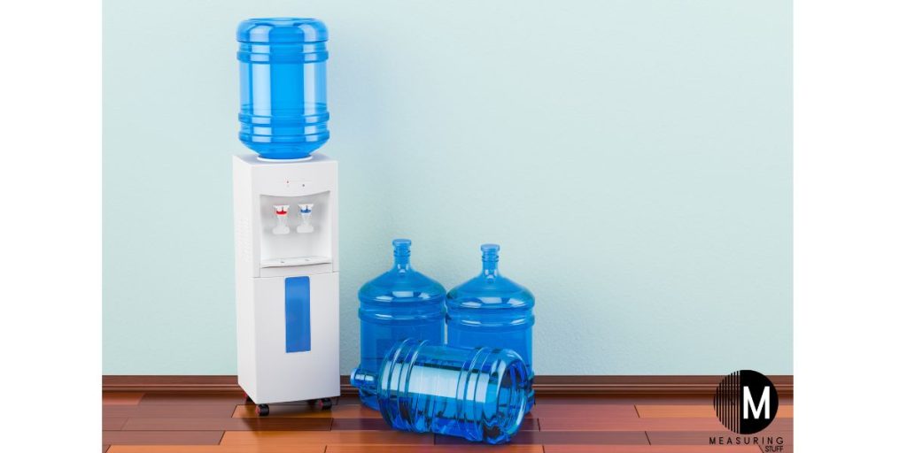 water cooler and bottles