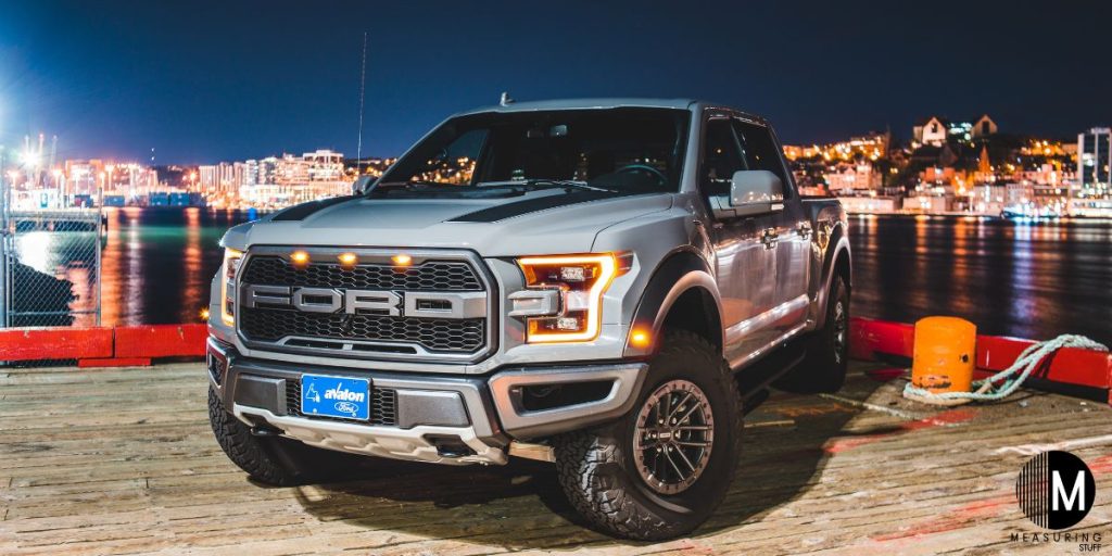 Ford F150 pickup truck on a wharf
