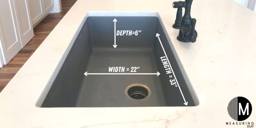 sink dimensions of 22"x33"x6"