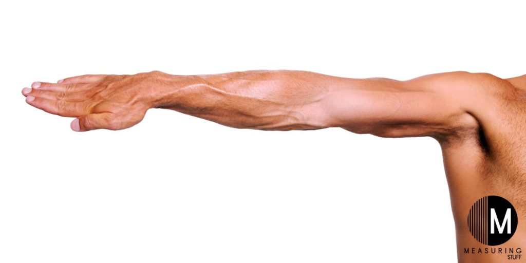 man holding arm straight