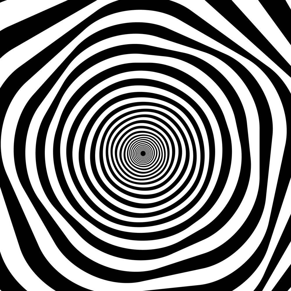 Abstract spirally stripes background, optical, op art pattern.