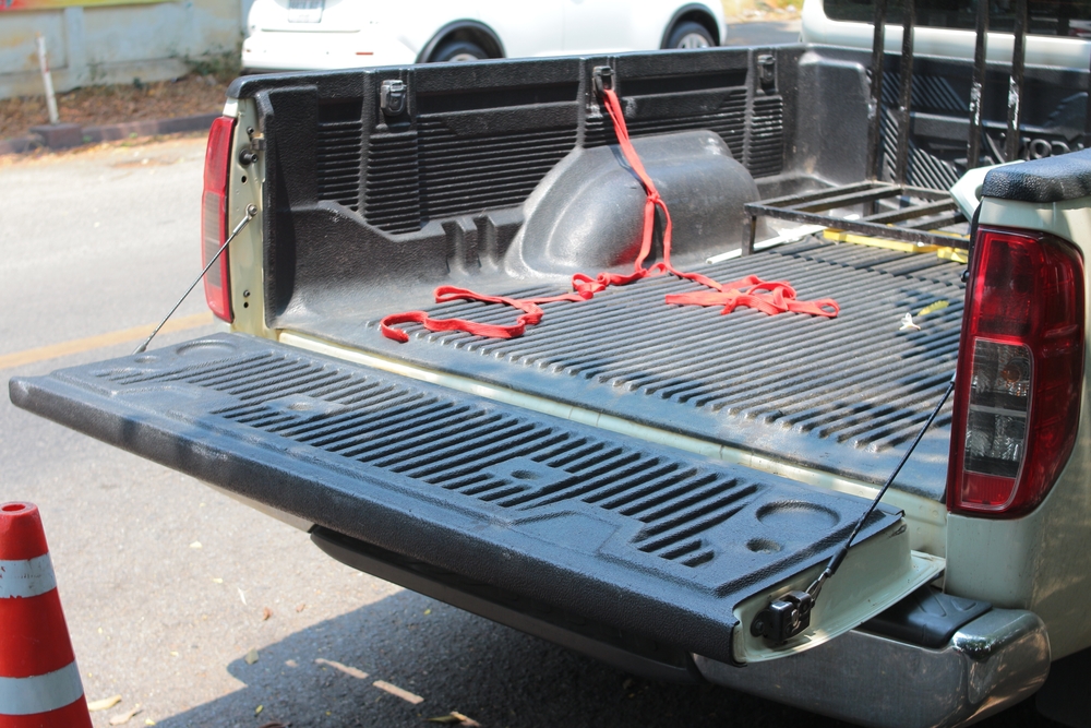 open tailgate pickup truck