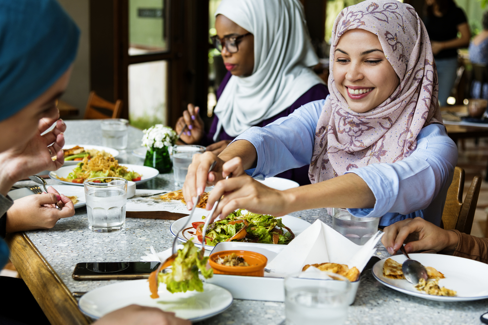 women enjoying dining in a restaurant