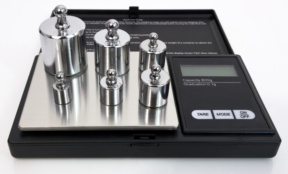 Digital scale with calibration weights