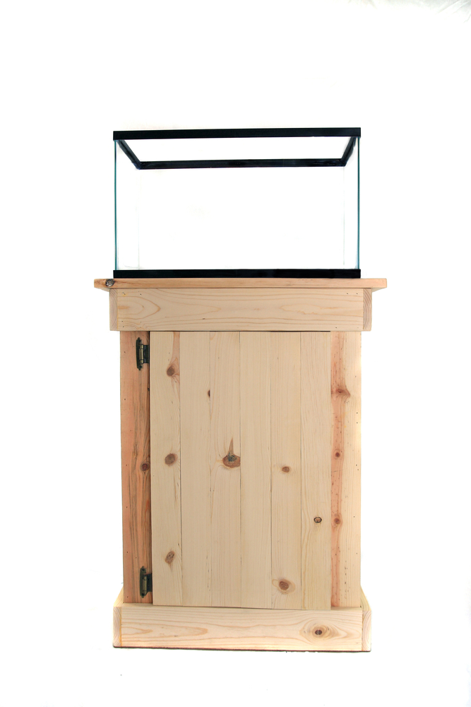 Hand crafted natural knotty pine fish tank cabinet