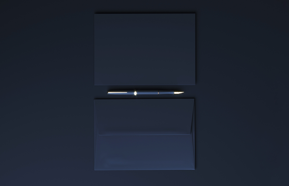 A4 Black envelope on dark background