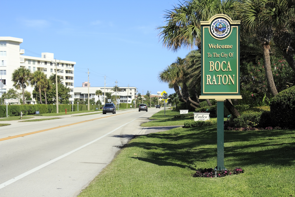 BOCA RATON, FLORIDA welcome sign