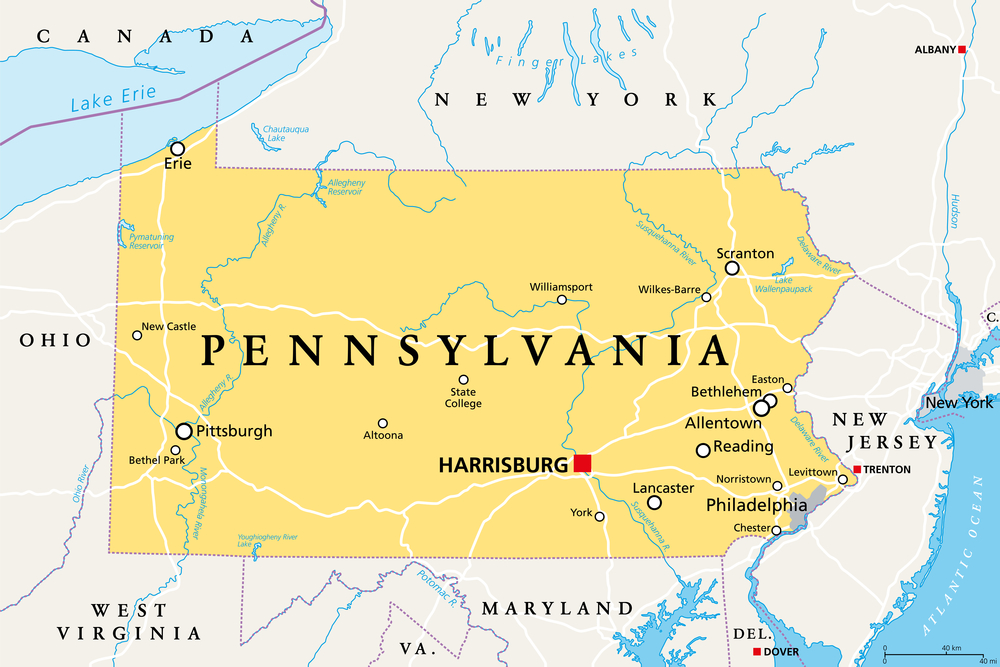 map of pennsylvania