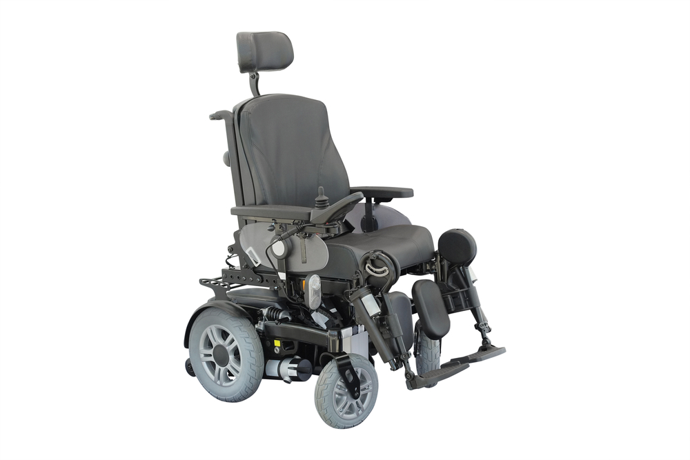 electric wheelchair under the white background