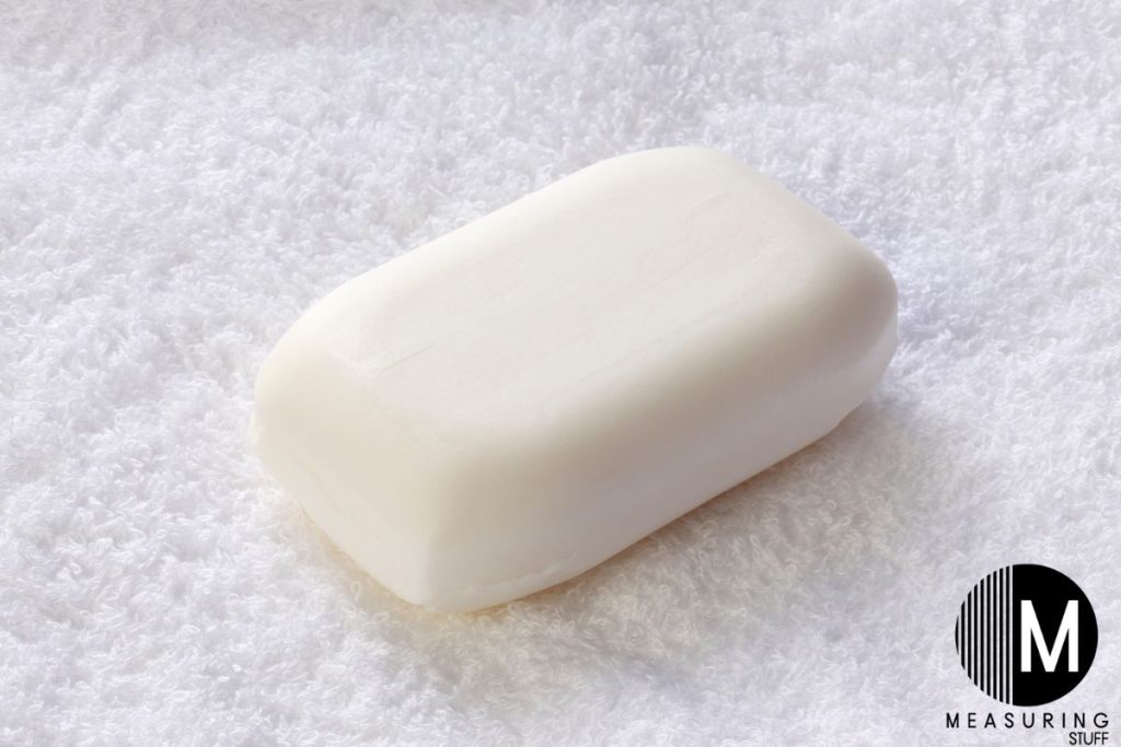 bar of soap on a towel