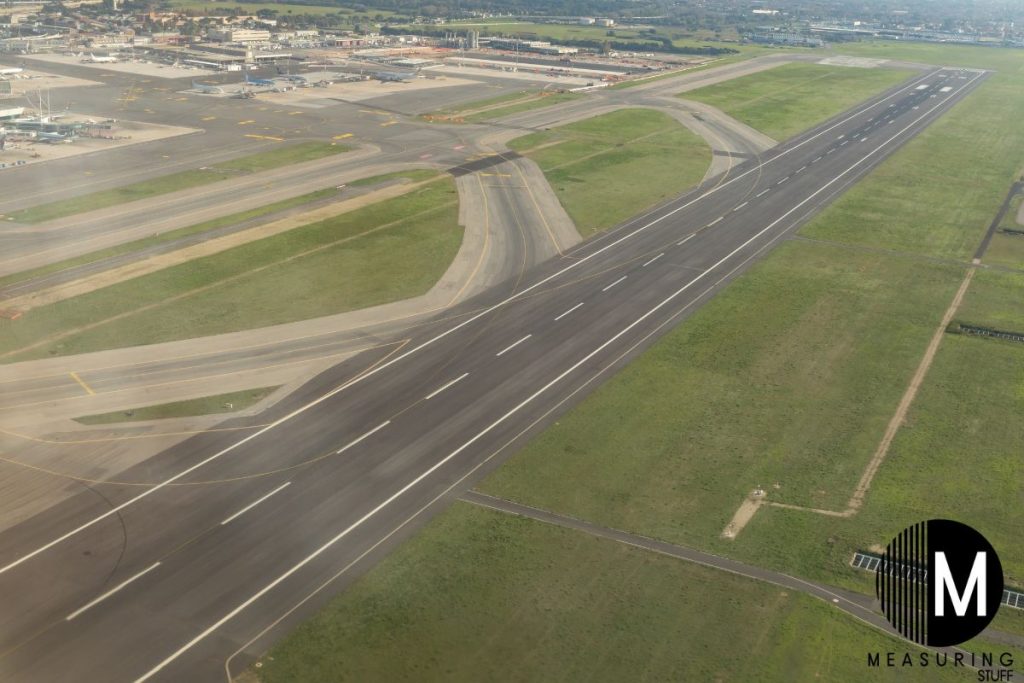 airport runway overhead view
