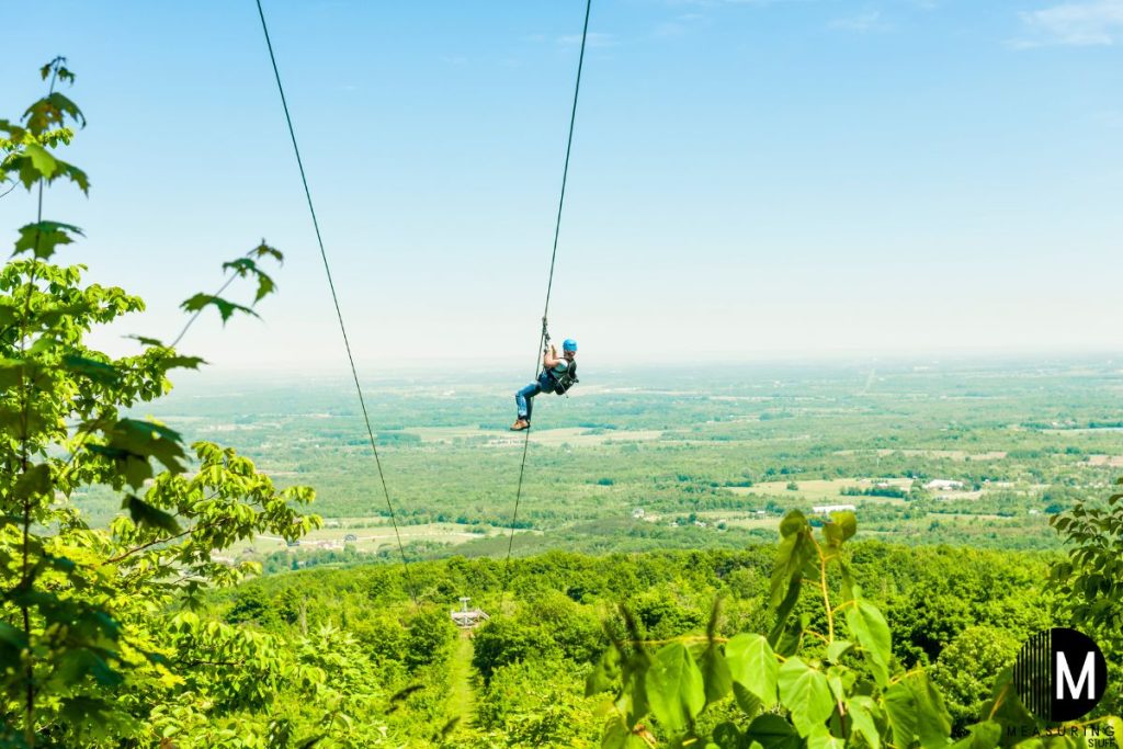 long zip lining on a mountain