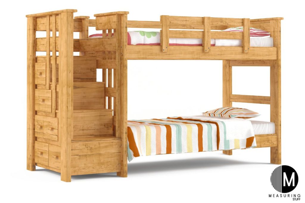 wooden bunk bed