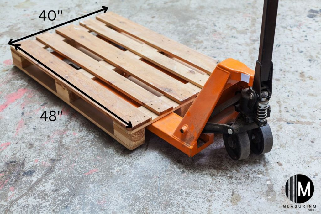 wood pallet on a forklift