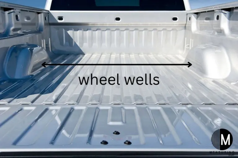 Pickup truck wheel wells are 4 feet wide