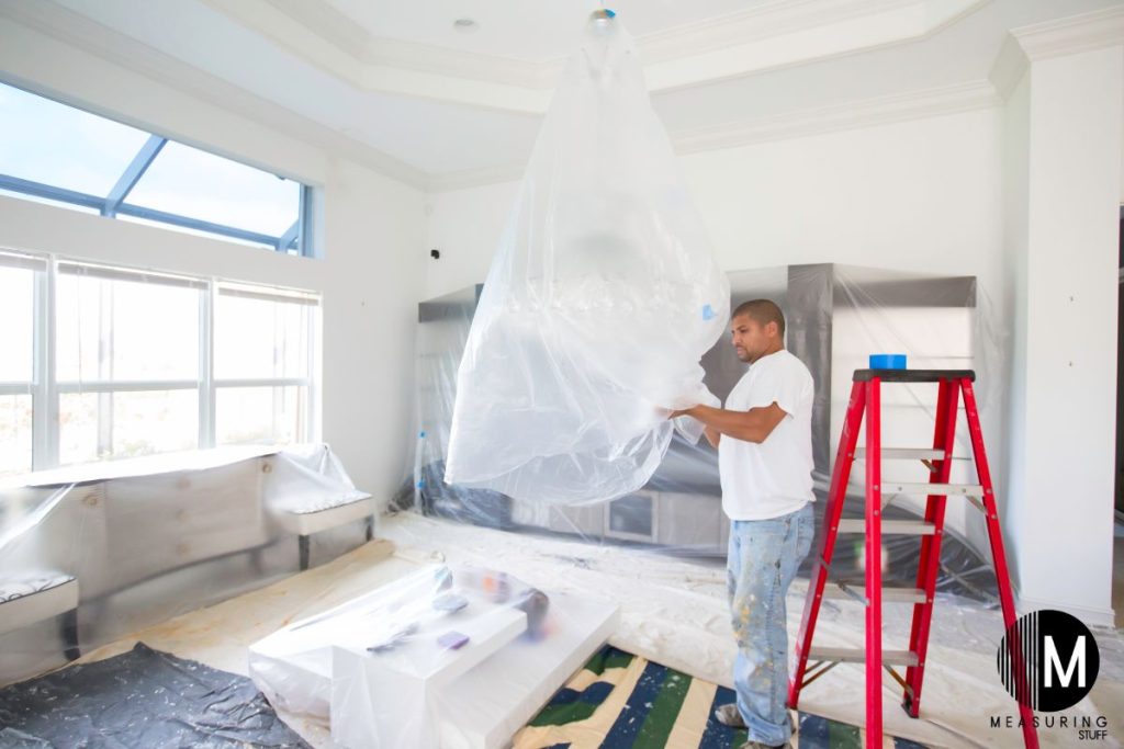 covering furniture in plastic