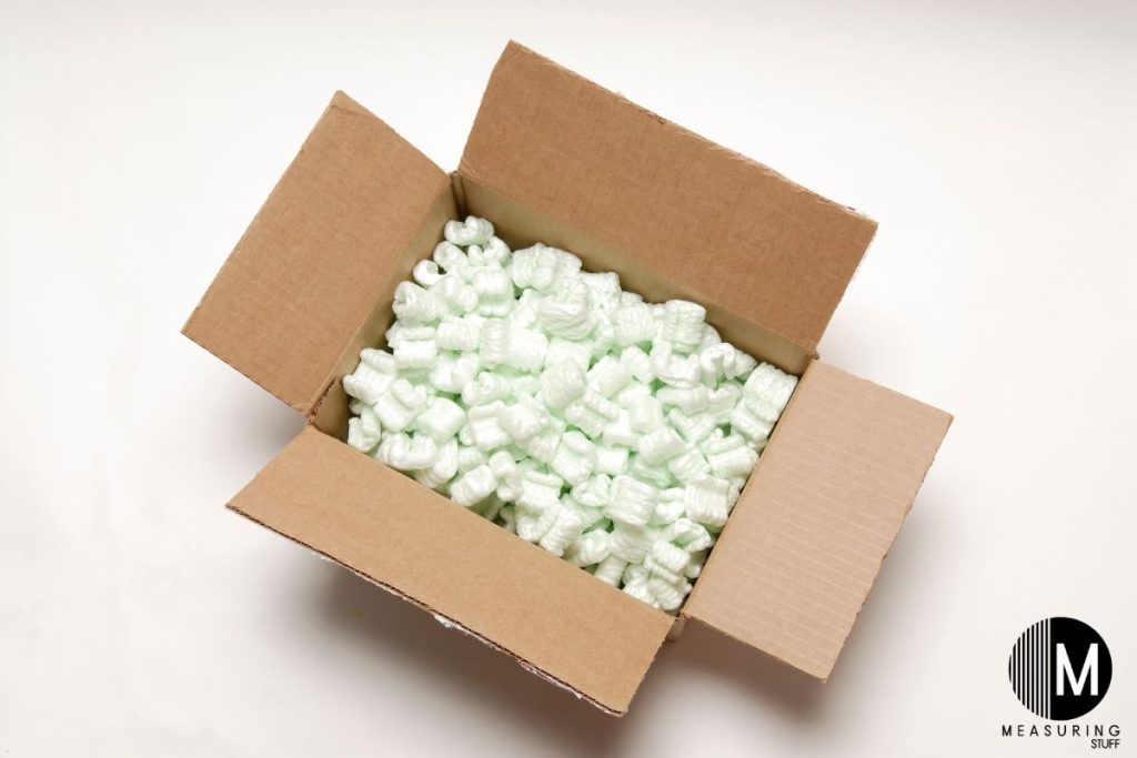 open shipping box with foam