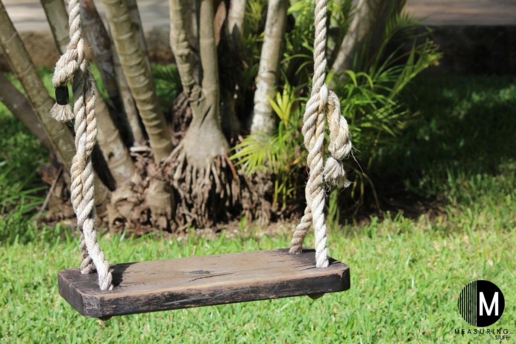 wooden swing with ropes