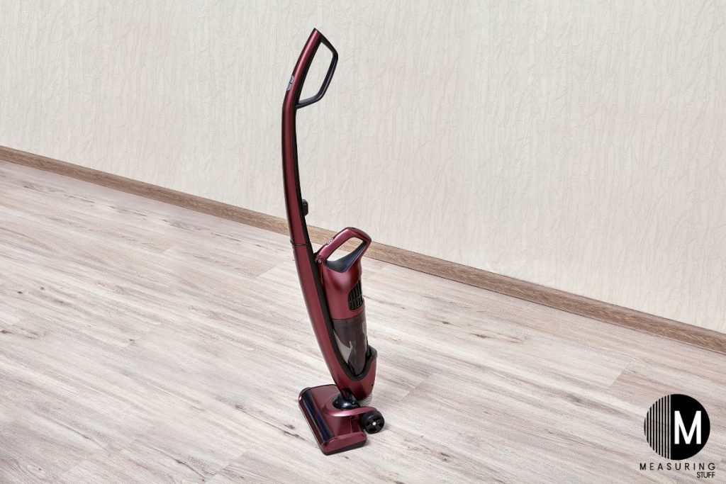 upright vacuum in an empty room