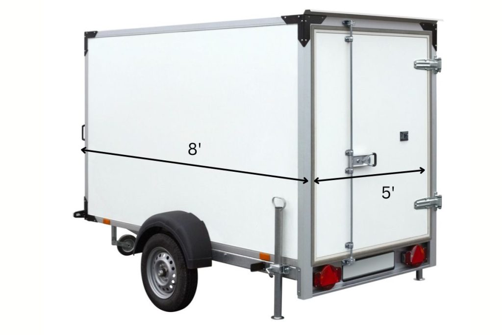 5x8 white moving trailer