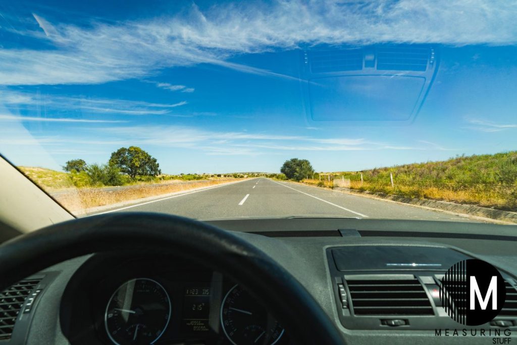 looking out car windscreen on highway