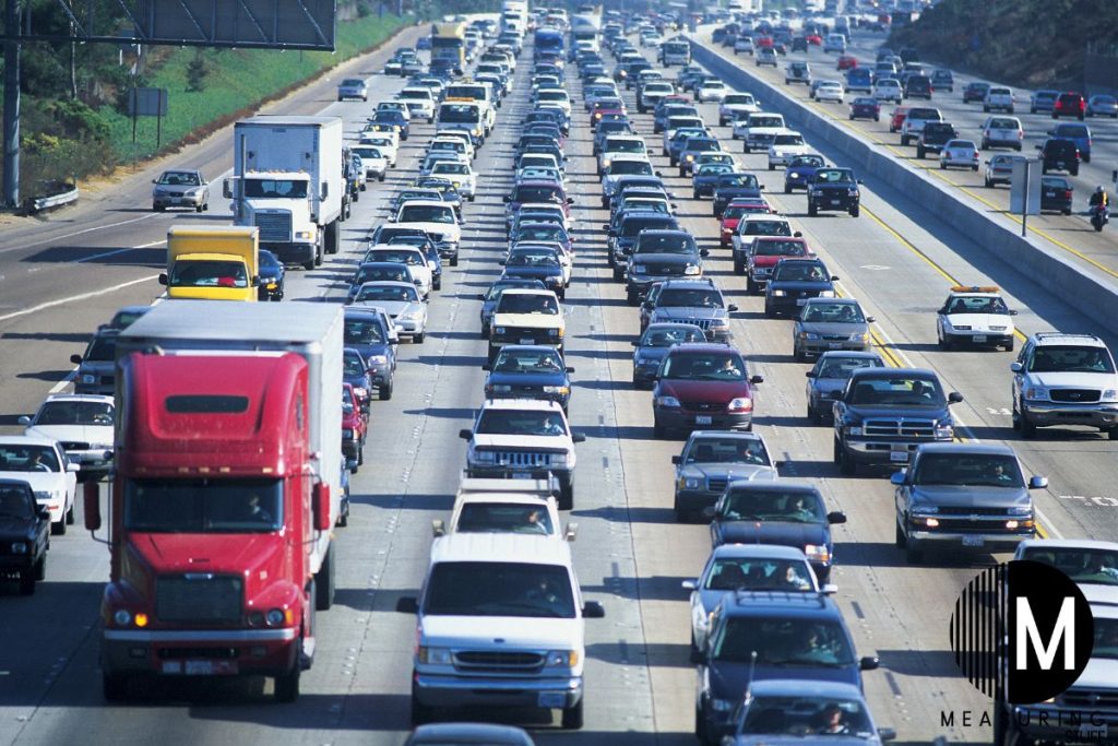heavy traffic on highway