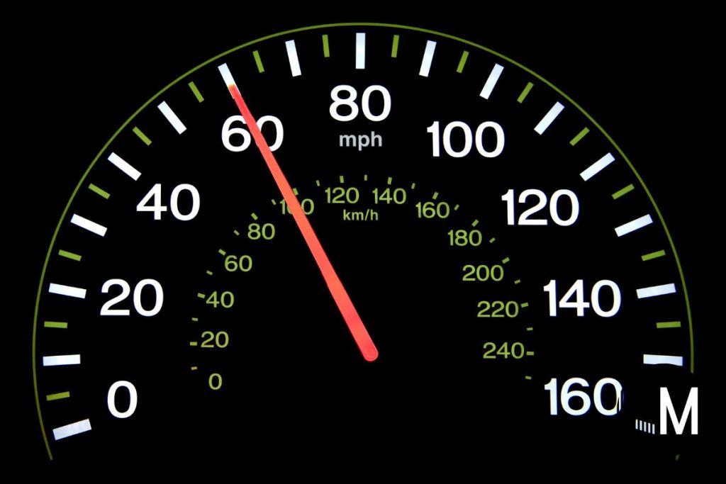speedometer showing 60 mph
