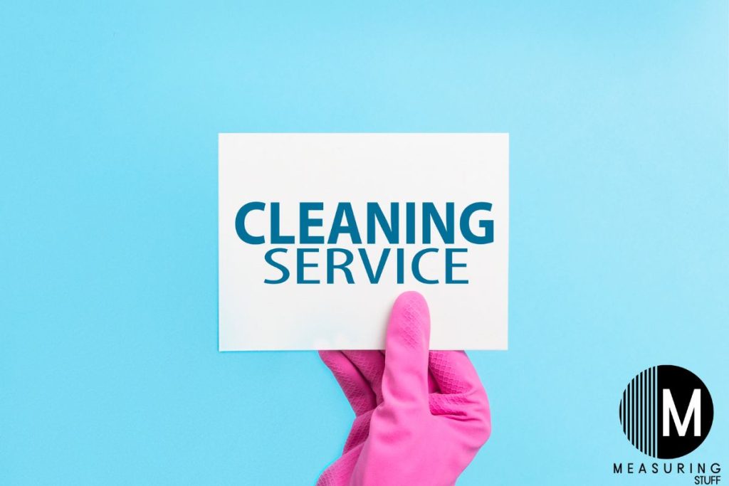 cleaning service writing on paper 