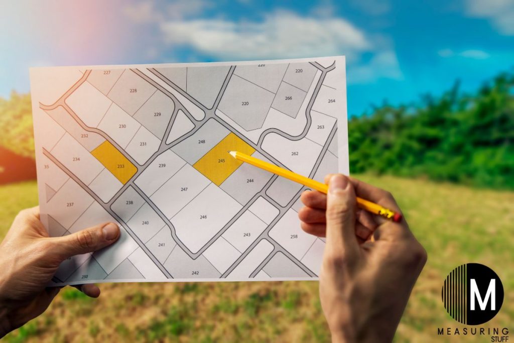 paper with many lots of land  