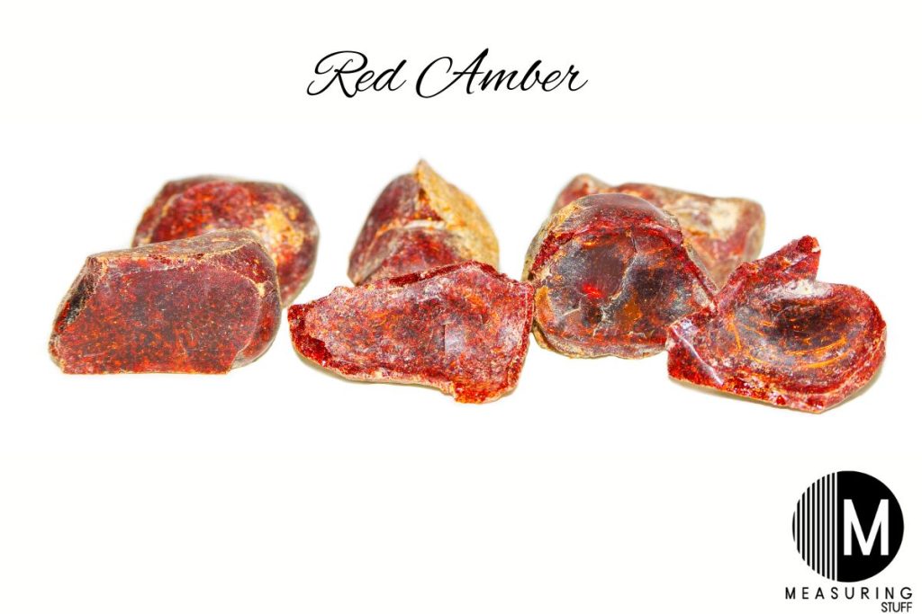 pieces of red amber