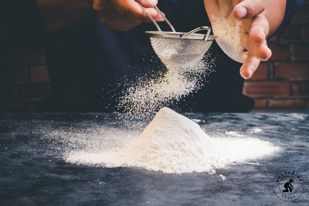Sifting flour