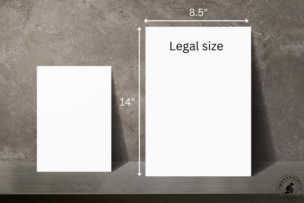 legal size paper dimensions