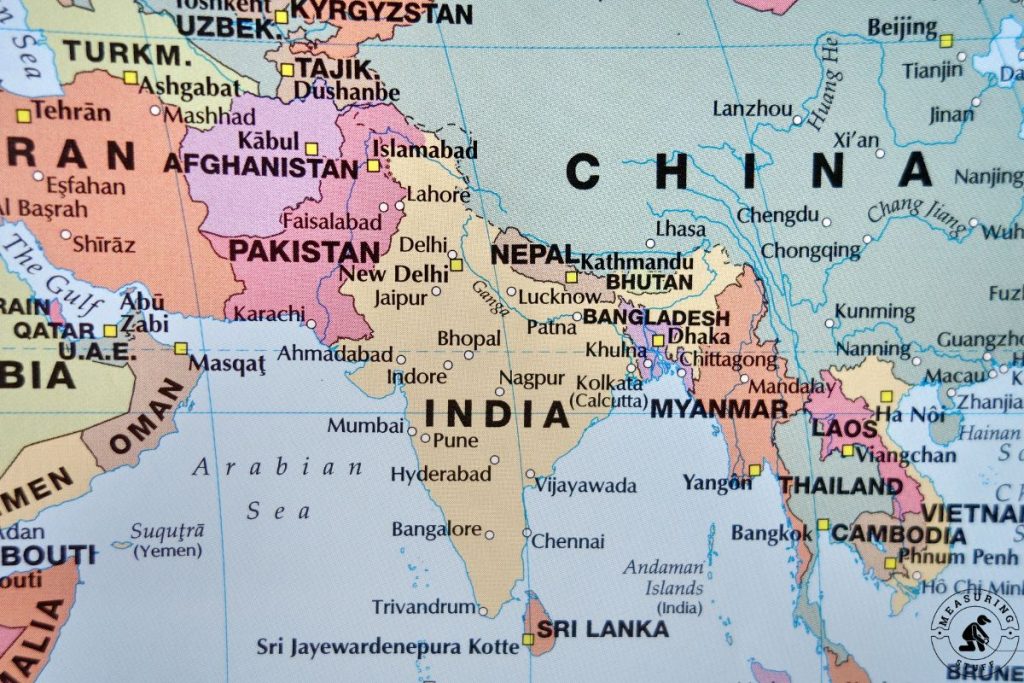 India on a map